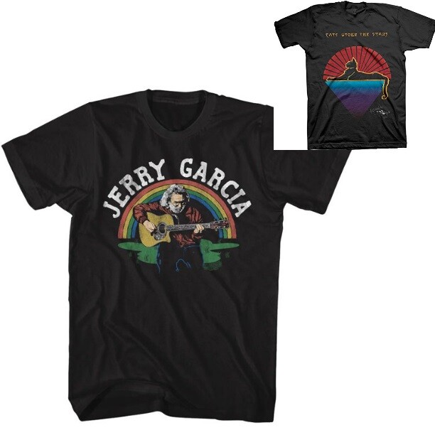 Jerry Garcia Cats Under the Stars / Rainbow Mens T-shirt - New