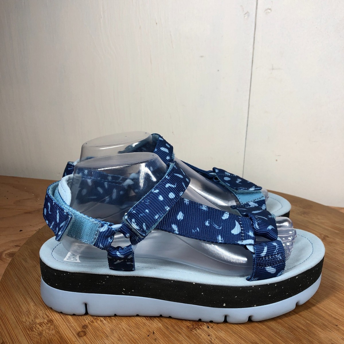 Camper Sandals 41 Womens 10 Blue Platform Sport Strappy Shoes