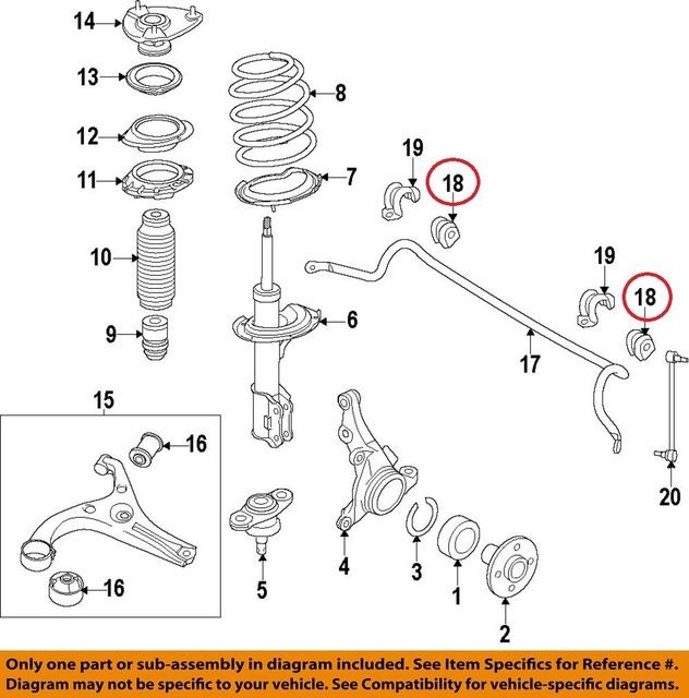 Hyundai OEM 1314 Santa FE Stabilizer Sway Barfrontbushings