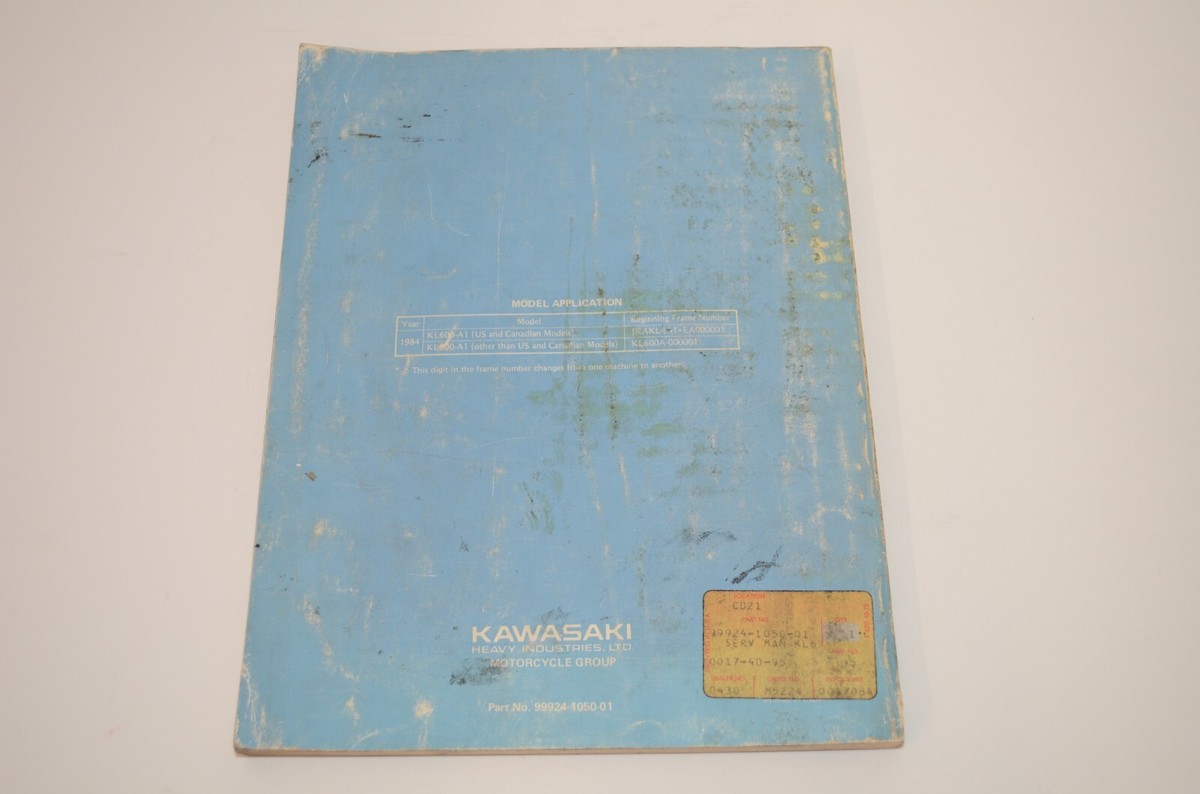 Kawasaki OEM Service Manual 1984 KLR600 99924-1050-01 | eBay