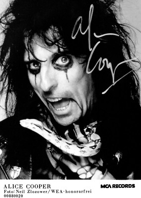 Alice Cooper - Signed Promo Photo 1989 - Trash - Poison  Hey Stoopid Constrictor