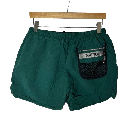 De colección Y2K Nautica Competición Bañador Pantalones Cortos Para Hombre Talla M Verde Nylon Malla Forrado Foto 2 de 4