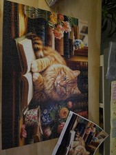 1000 pc Puzzle, Cat in a library, books, cats and florals, super cute and fun