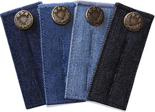 Denim Waist Extender Button for Jeans and Skirt Comfy Metal Buttons 4 Pcs