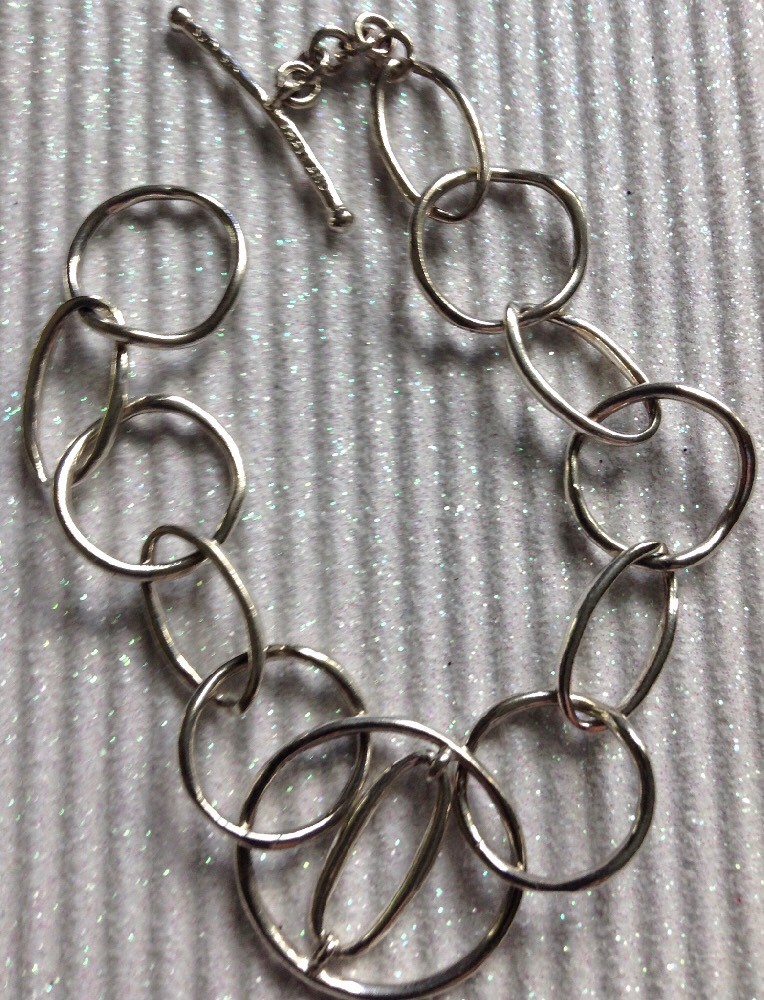 Modernist Discs Round Unique Toggle Sterling Silv… - image 3