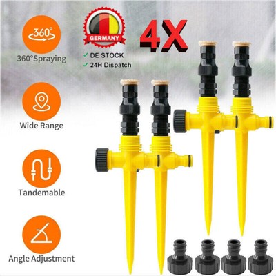 4X Sprühregner Garten Sprenger Rasen Sprinkler Rasensprenger