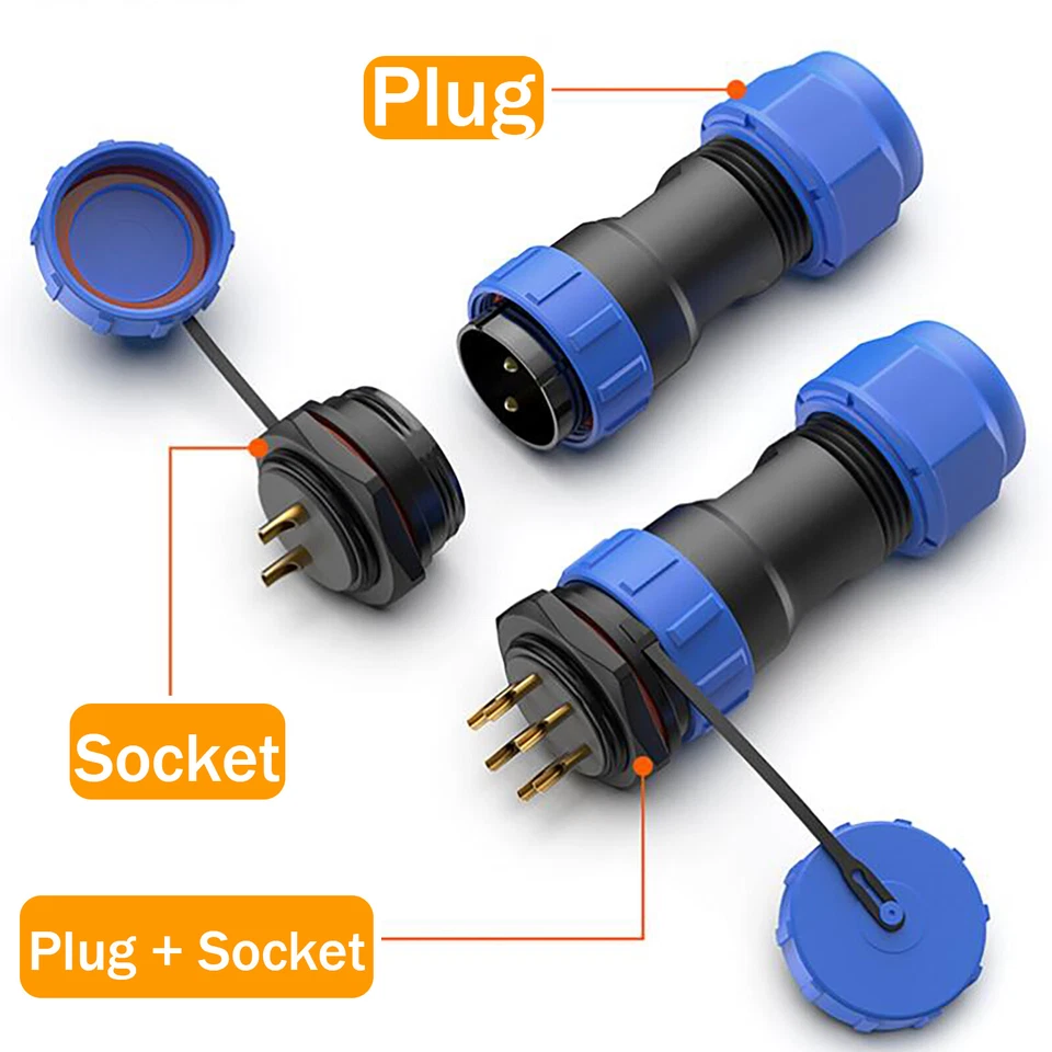 SP21 IP68 Waterproof Plug and Panel Socket Connector Aviation 2 Pin to 12 Pin - Image 4 of 4