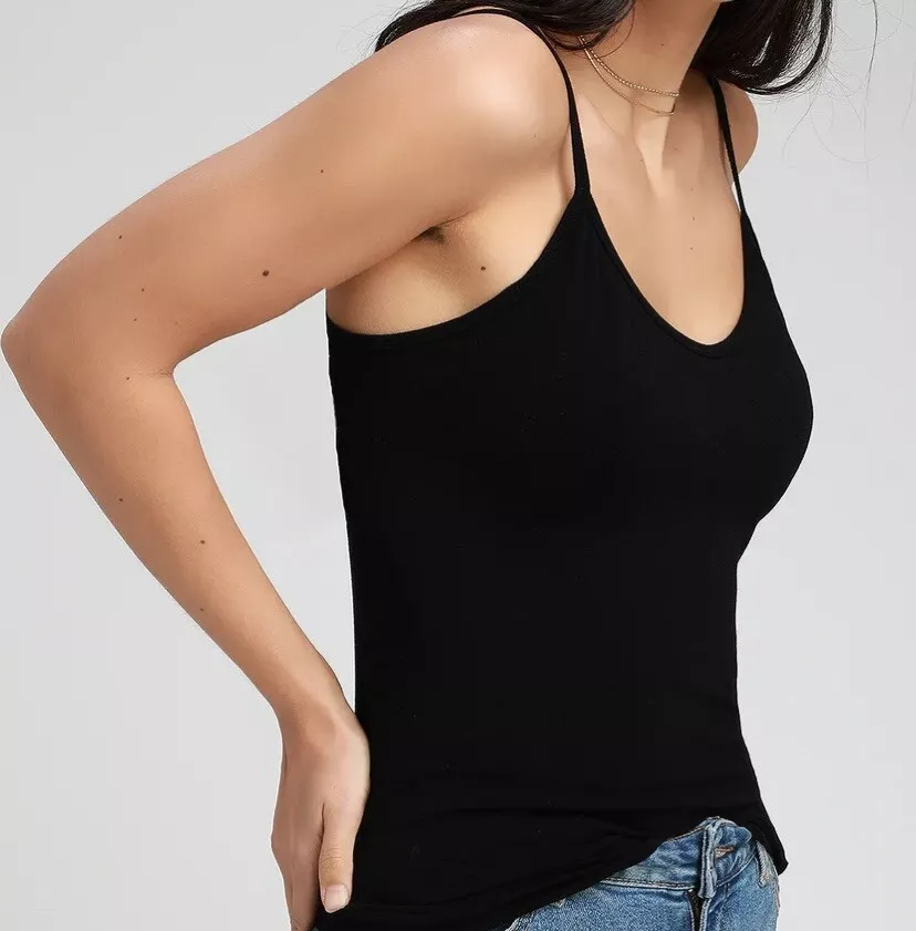 New Free People Intimately Seamless Scoop Black Camisole Tank Top Size XS/S