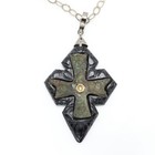 Old Vintage Byzantine Cross and Black Onyx  in Sterling Silver 925  (#20) — photo 3