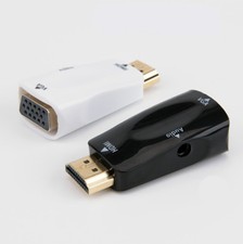 HDMI Male to VGA Female 1080p Video Converter Adapter 3.5mm Audio Cable GW