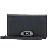 Rebecca Minkoff Love Lock Black Leather iPhone 9 Case Wallet Organizer Wristlet