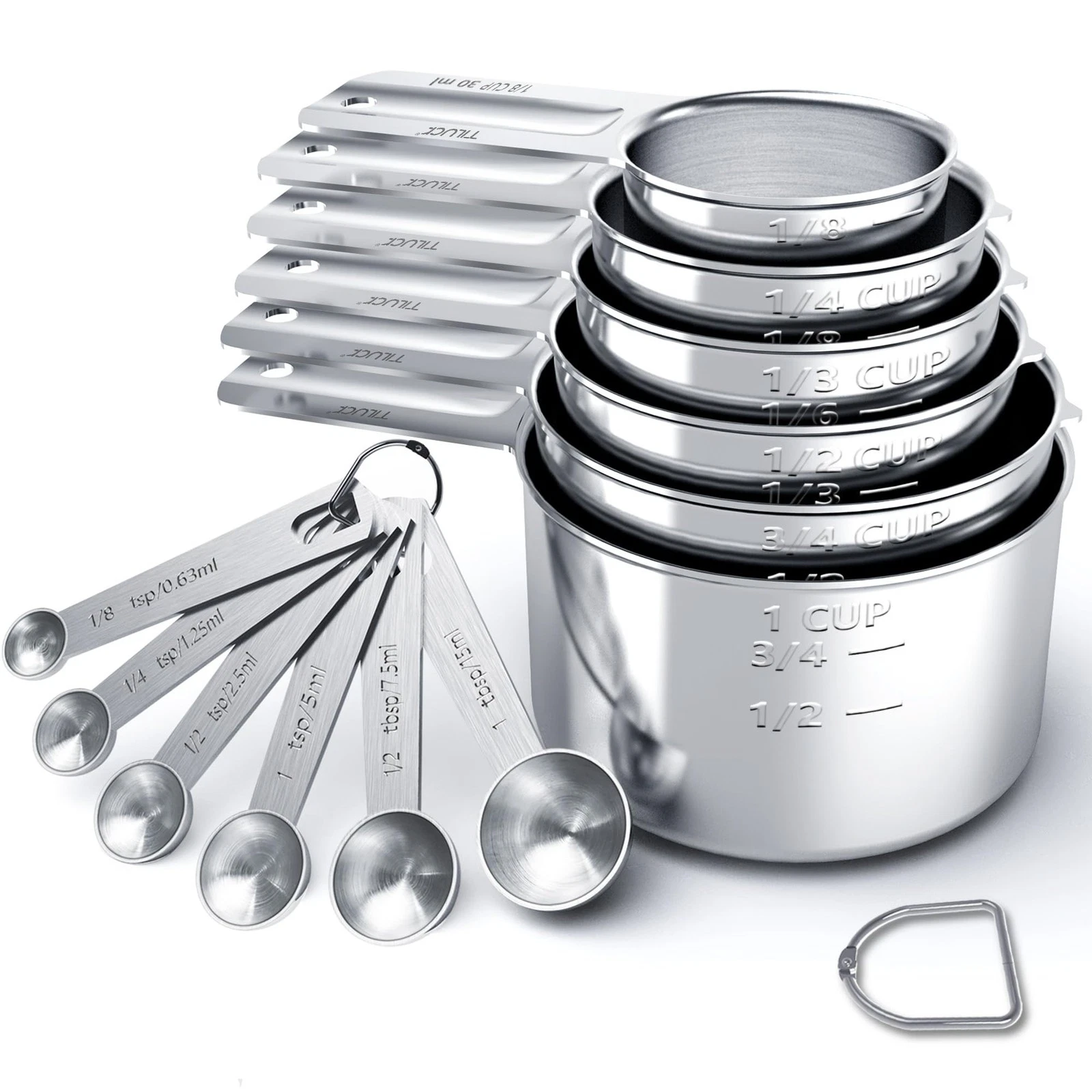 Stainless Steel Measuring Cups & Spoons Set, Cups and Spoons,Kitchen Gadgets ...