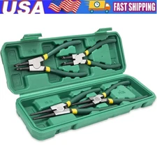 4Pcs 7" Internal/External Snap Ring Pliers Set Heavy Duty Circlip Pliers Kit