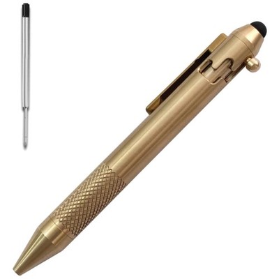 4.9'' Brass Bolt Action Pen with Stylus Tip