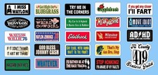 New 1:10 scale Funny RC bumper stickers for trucks, drift cars, and crawlers