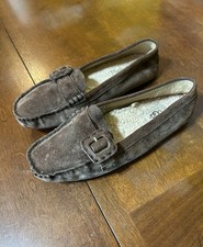 UGG Shoes Thelma Brown Nubuck Loafer Flats Slip On Women Sz 9