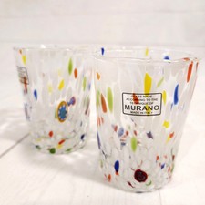 ⭐️ 2er Set Original Murano Kunstglas Italy Trinkgläser Becher Millefiori
