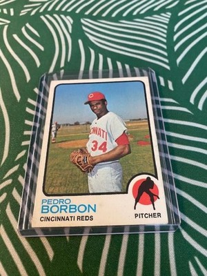 1973 Topps - Pedro Borbon #492 - Writing - FREE SHIPPING