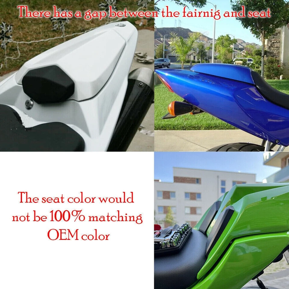 WOLFLINE Moto Rear Passenger Seat Cover For Kawasaki Ninja 300R EX300R 2013-2019 - Image 4 of 4
