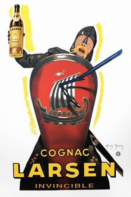 1930s Cognac LARSEN Poster  ️ Vintage Art Print 16x24   