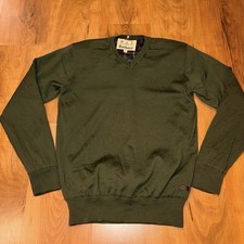 Barbour Mend V-Meck Sweater Olive Green Size Medium