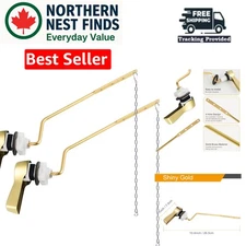2 Pack Universal Side Mount Toilet Handle Angle-Mount Adjustable Trip Lever T...