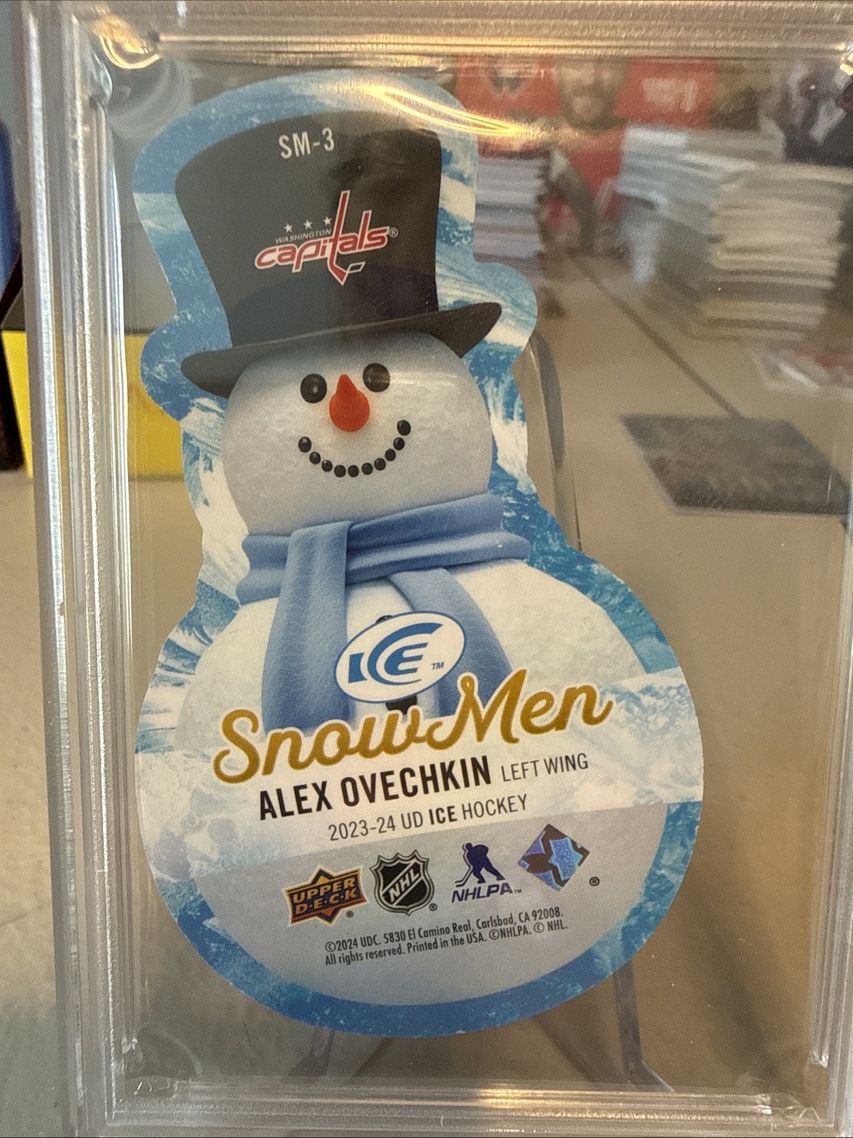 2023-24 ALEX OVECHKIN UPPER DECK ICE SNOWMEN SM-3 PSA 9 view 6