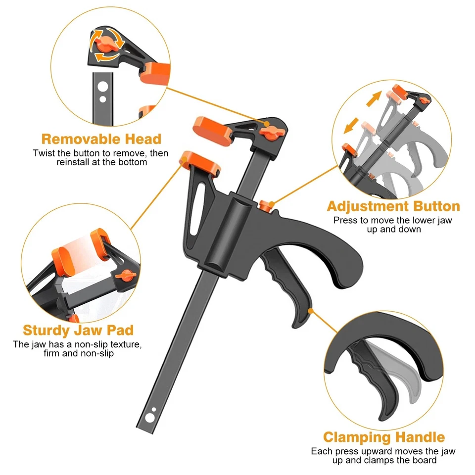 Kit de plantilla de orificio de bolsillo de 15 piezas guía de taladro angular de 15 grados para carpintería Foto 2 de 4