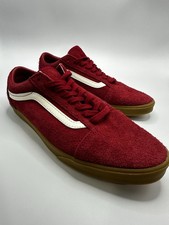 Vans Old Skool Lowpro Men's 6.5/Women 8 Red Gum Suede Leather Skate Shoes NEW 