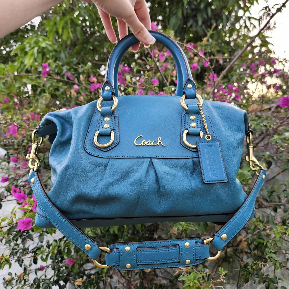 Coach Ashley Leather Exterior Satchel/Top Handle Bag Handbags