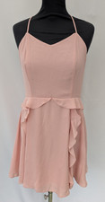 Very Pink Chiffon Strappy Mini Evening Dress Size 12