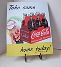 Vintage Coca Cola Sprite Boy Metal Sign 16x12.5 in