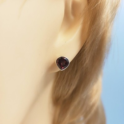 Granat Silber Ohrstecker Natur Rot Hessonit Granat Halbedelsteine H