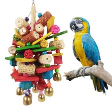 Bird Toys, Parrot Toys for Large Birds, Natural Peppered Wood African Grey Pa...
