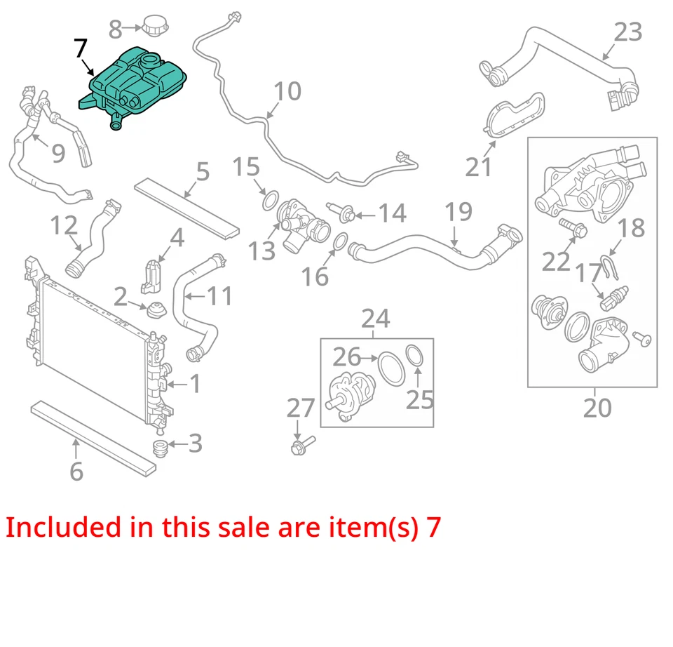 Ford Focus 2016 botella de desbordamiento de refrigerante fabricante de equipos originales 58 k millas - LKQ358698052 Foto 4 de 4