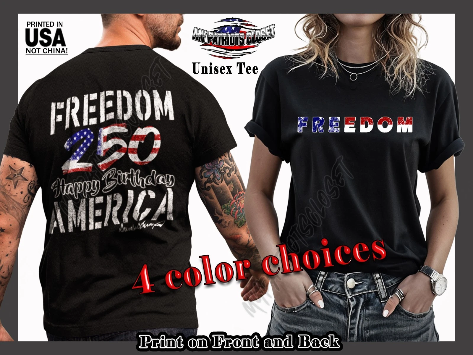 FREEDOM 250 Happy Birthday America! Mens, Womens July 4 1776 - 2026 shirt
Opens in a new window or t