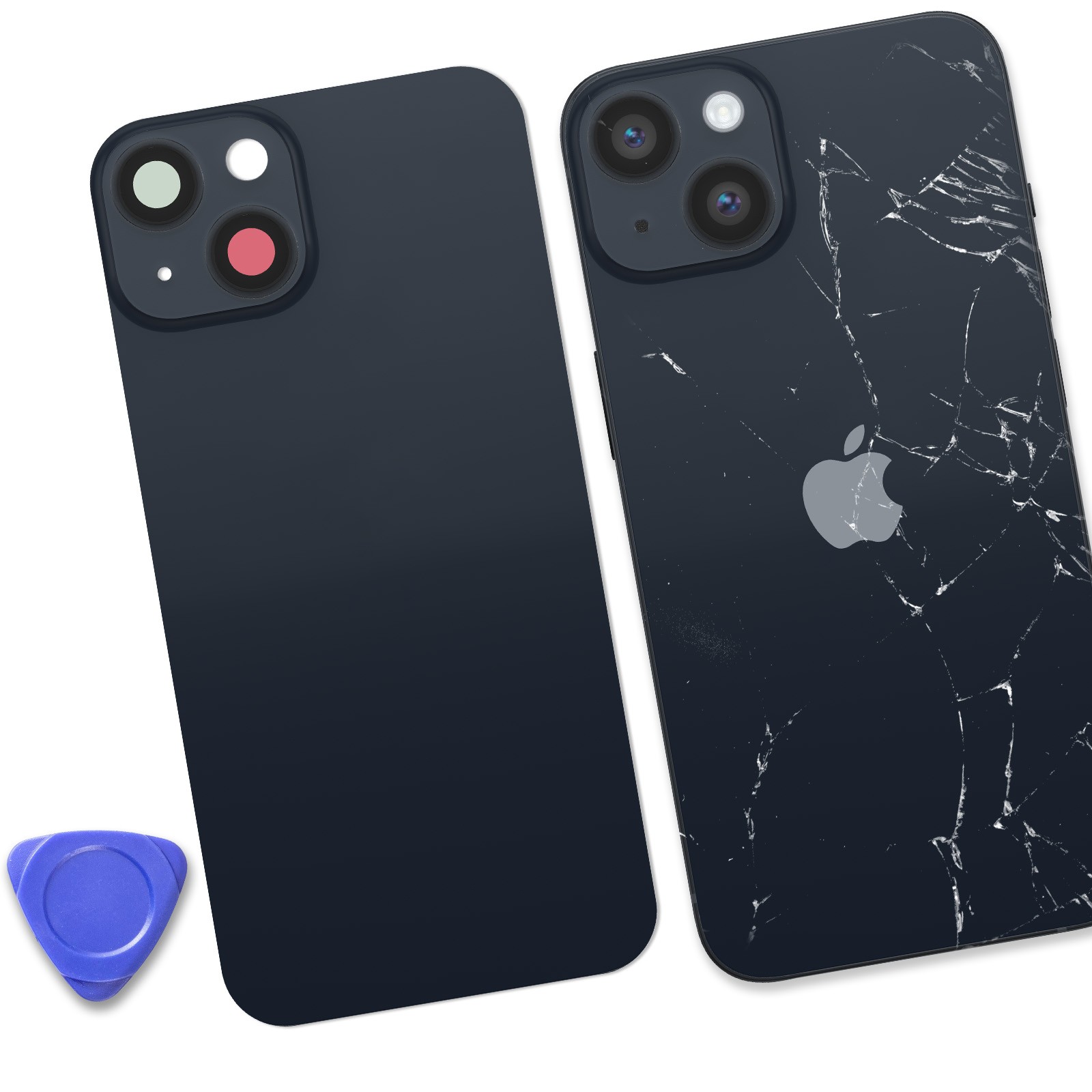 Cache batterie iPhone 14 Clappio noir avec adhésif et module châssis