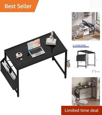 32 Inch Computer Desk for Small Spaces with Storage Bag, Home Office Work Des...