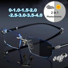 Photochromic Gunmetal Progressive Multifocal Reading Glasses Anti-blue Magnifier