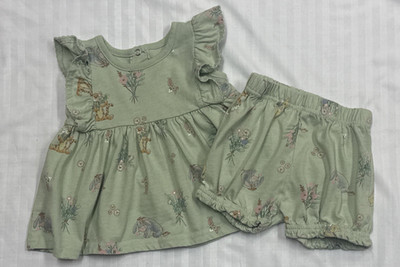 Disney Baby 2 Piece Winnie the Pooh Tigger Eeyore Dress & Bloomers Size 12 Mo
