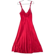 Victoria's Secret Gold Label Satin Maxi Slip Gown Large Lace Y2K Valentine's