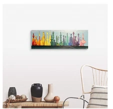 Blenko Auction Wayne Husted MCM Glass Decanter Prints Painting 36”x12” Canvas