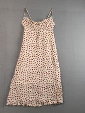 Uniqlo Women Dress XS Red Ditsy Floral Lace Trim Spaghetti Strap Cottagecore