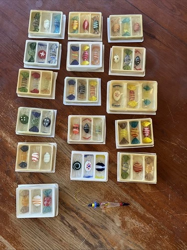 Lot Of 49 Pieces Vintage Murano Style Hand Blown Art Glass Multicolored Candy