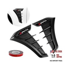 2 PCS Car Side Vent Trim, Sporty Auto Front Fender Air Wing Decorative Black