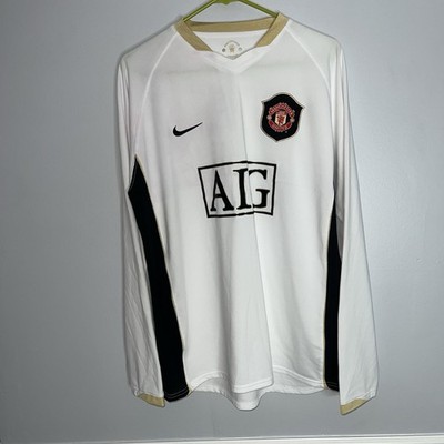 Manchester United Long Sleeve Jersey Mens Large White Nike 2006