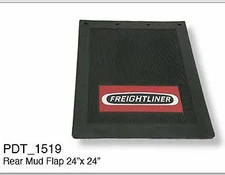 Freightliner PDT1519 - OEM Black Rubber  Mud Flaps w Logo-1 Pair 24" x 24" NEW