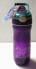 Water Bottle With Spray Mist By Jiayin, 20.3 Oz., Purple, Brand New