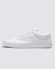VANS Old Skool True White Unisex Skate Shoes Canvas Sneakers Size 3.5 Kids