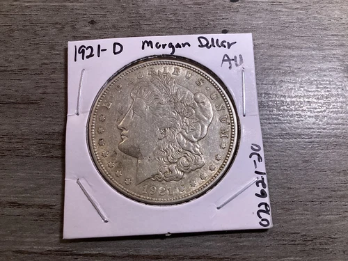 1921 D Morgan 90% Silver Dollar in AU Condition from Denver Mint 072621 20dk